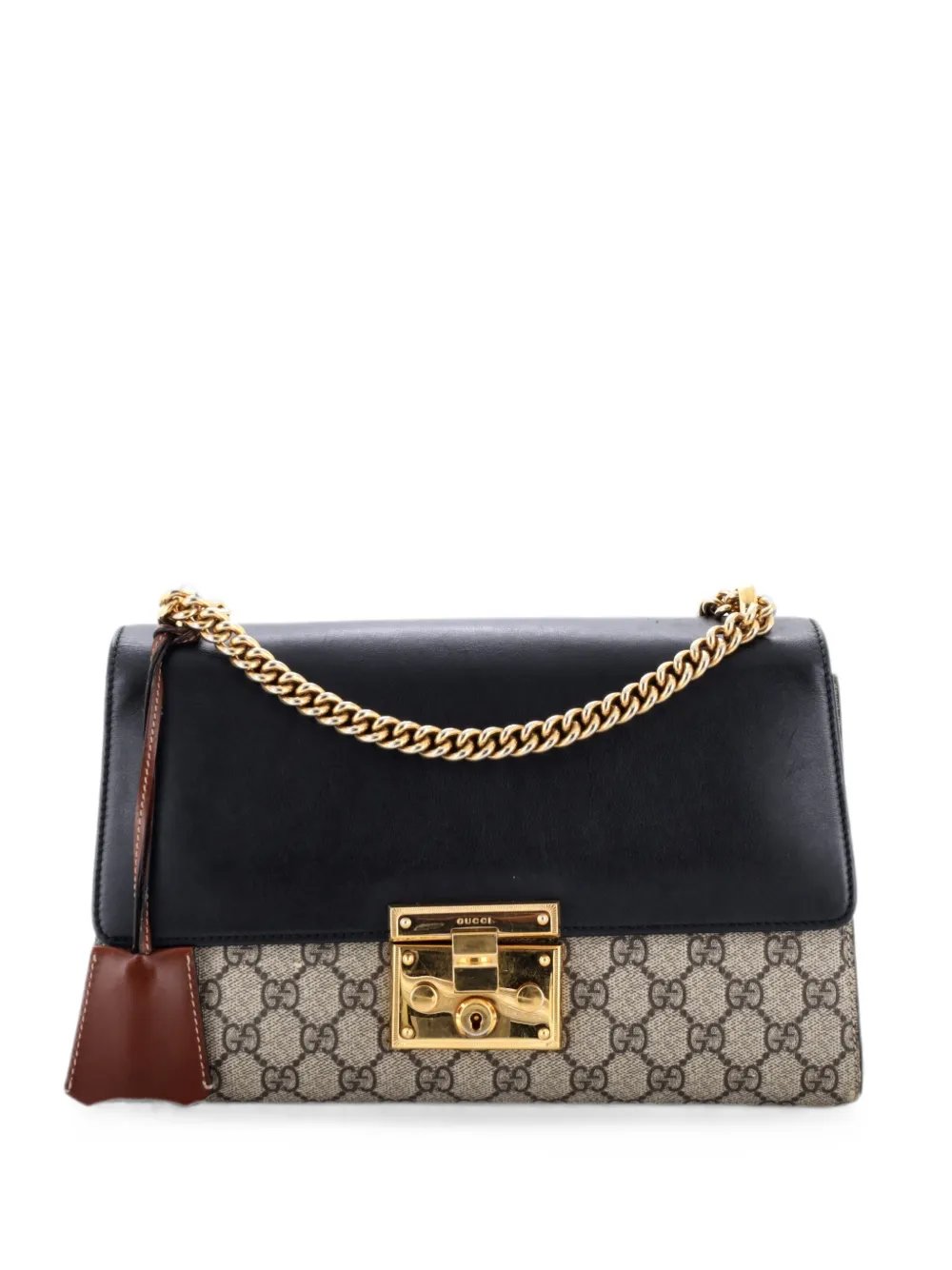 Padlock GG Coated Canvas and Leather Medium shoulder bag