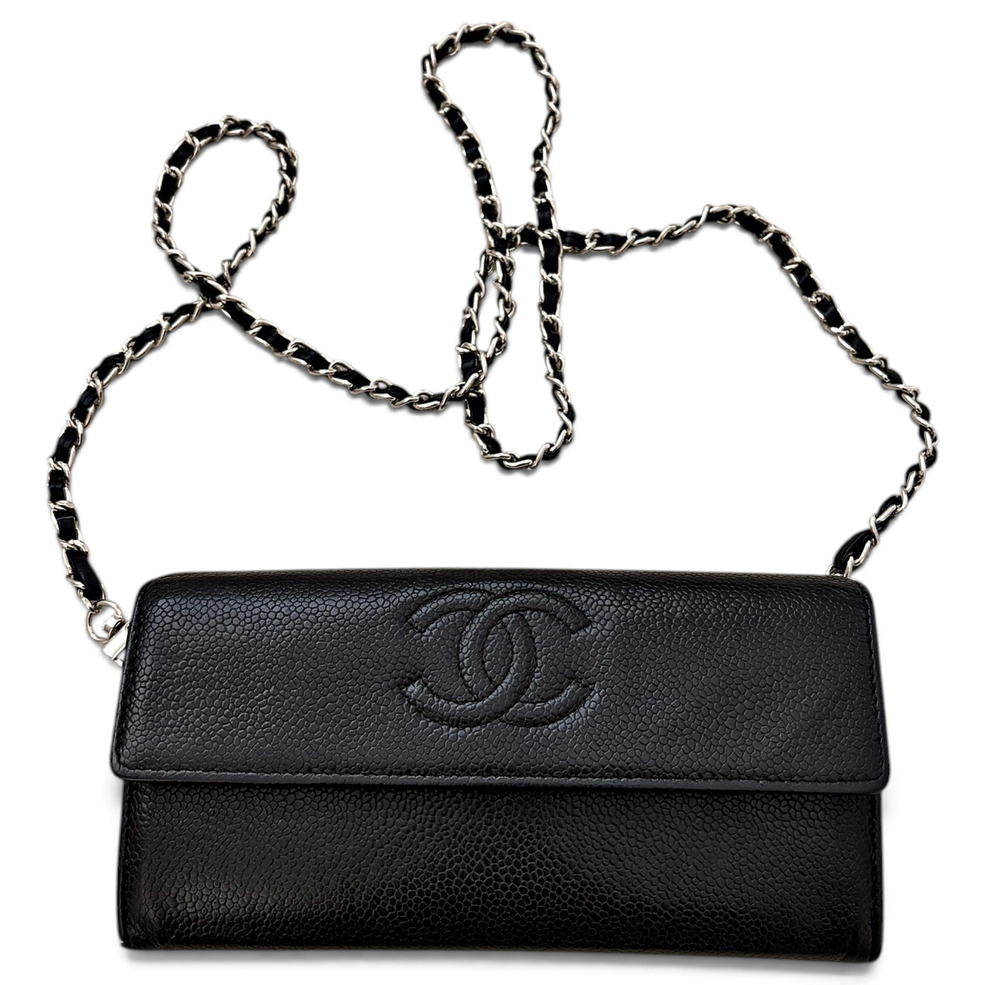 Wallet On Chain Double C leather crossbody bag