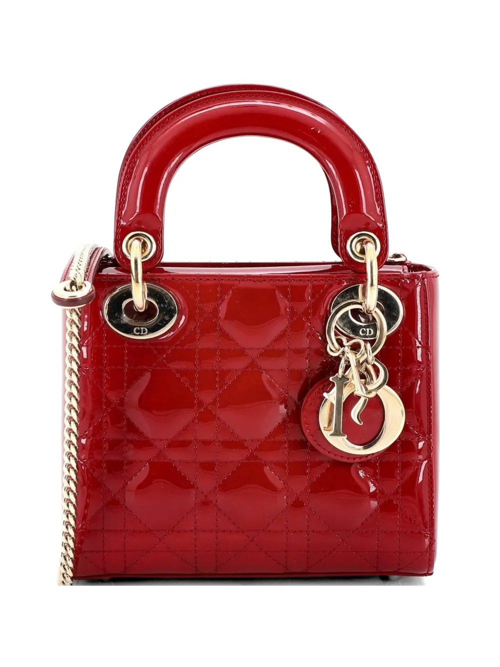 Lady Dior Chain Bag Cannage Quilt Patent Mini satchel