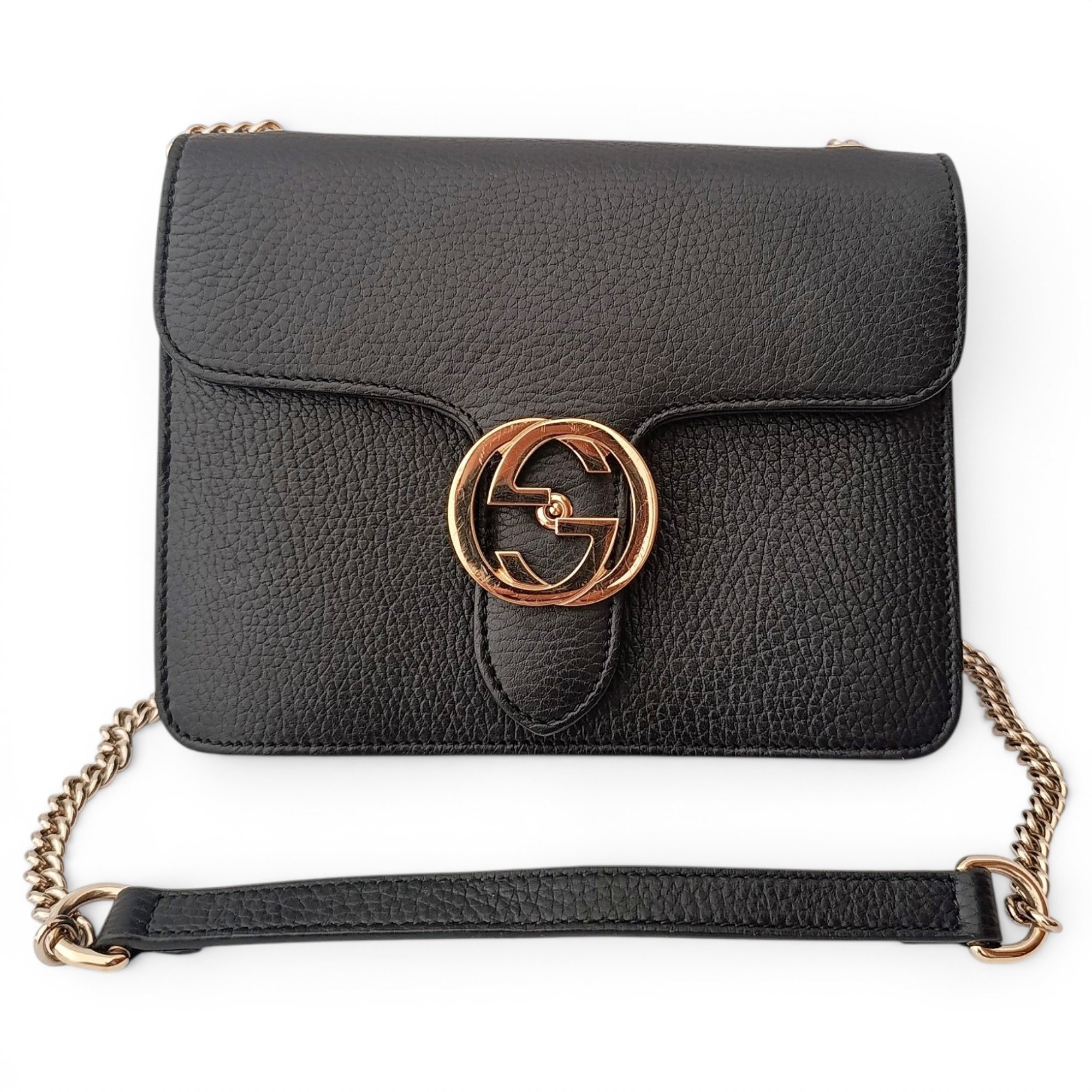 Interlocking leather handbag