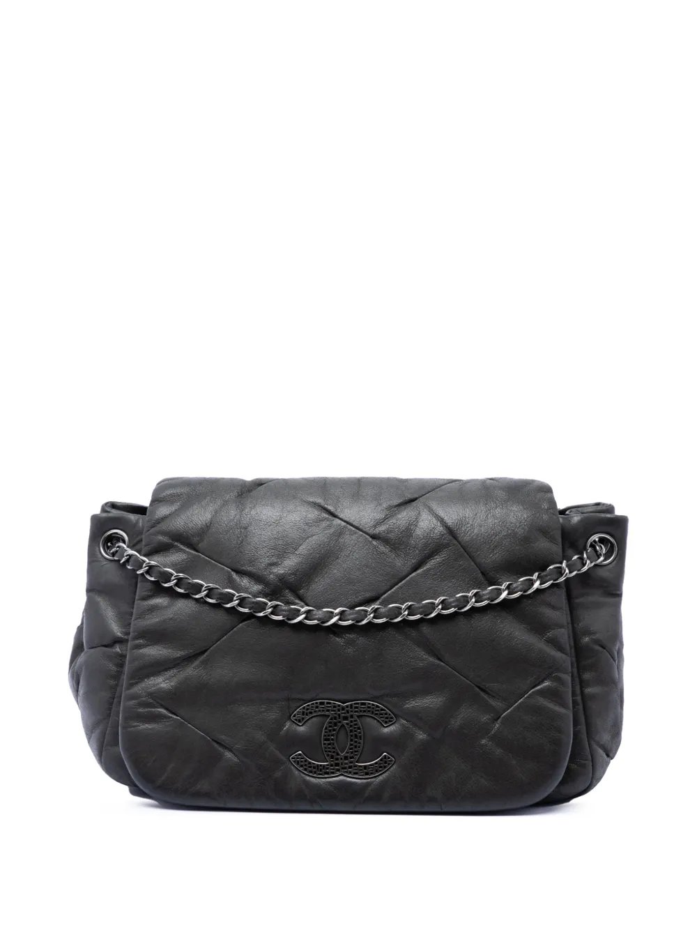2010-2011 Iridescent Calfskin Glint Accordion Flap crossbody bag