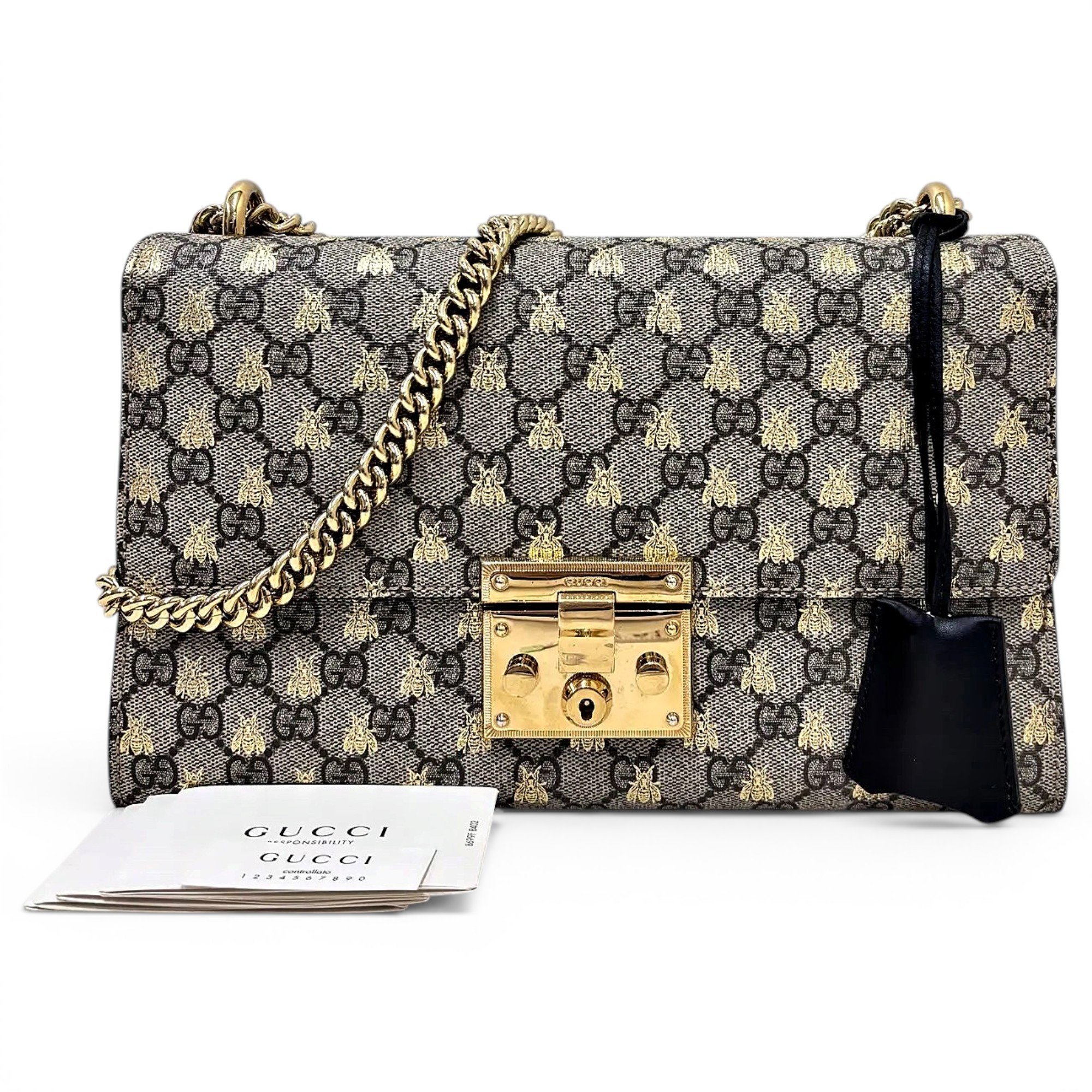 Padlock leather crossbody bag