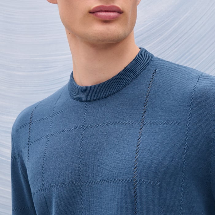 Bleu Turquin "Jeu De Points Sellier" Crewneck Sweater
