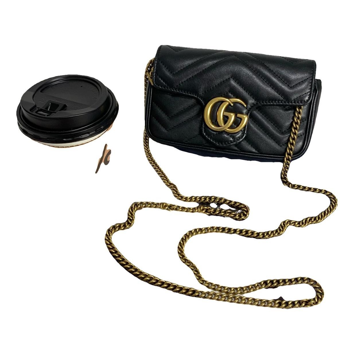 Pearly GG Marmont Flap leather handbag