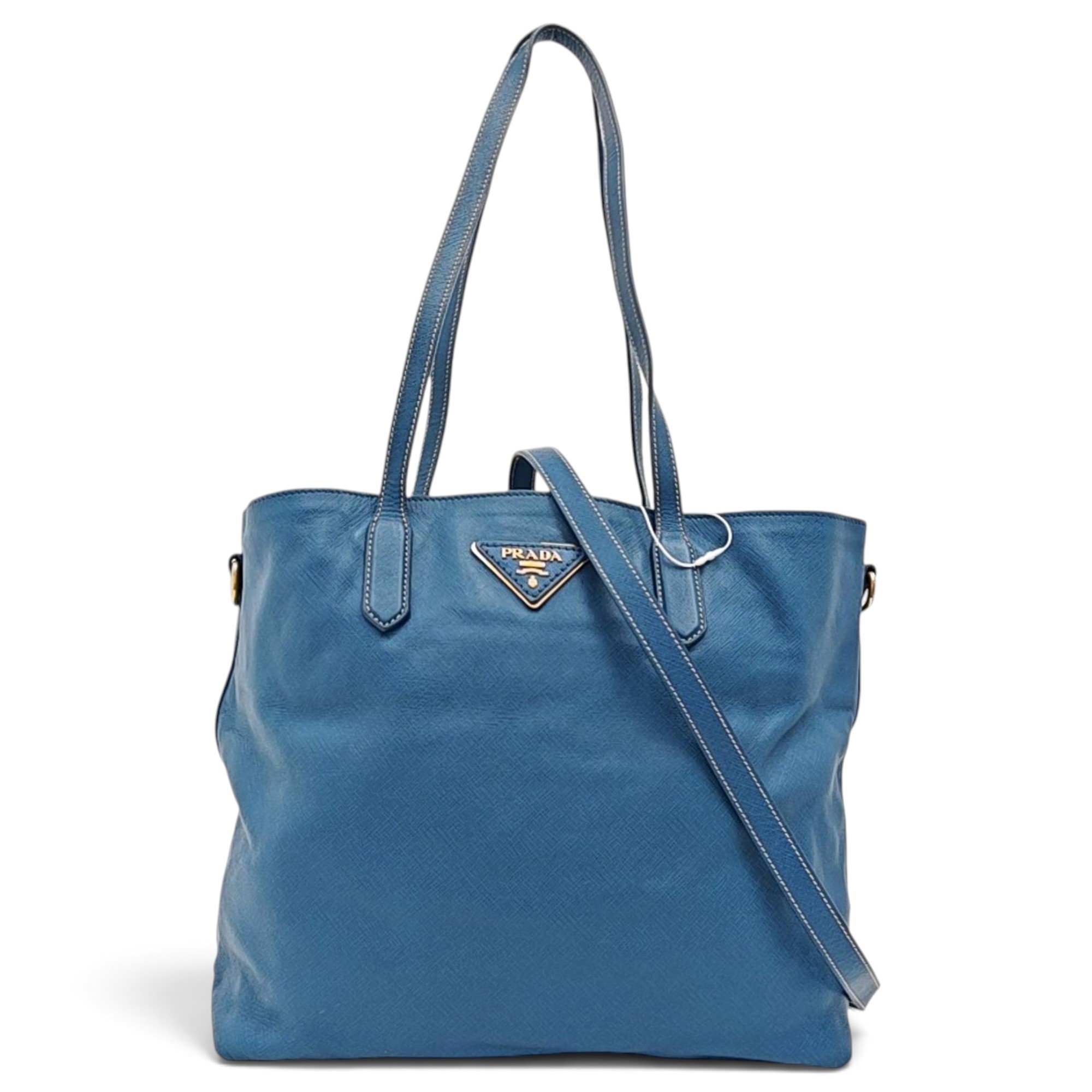 Double leather handbag