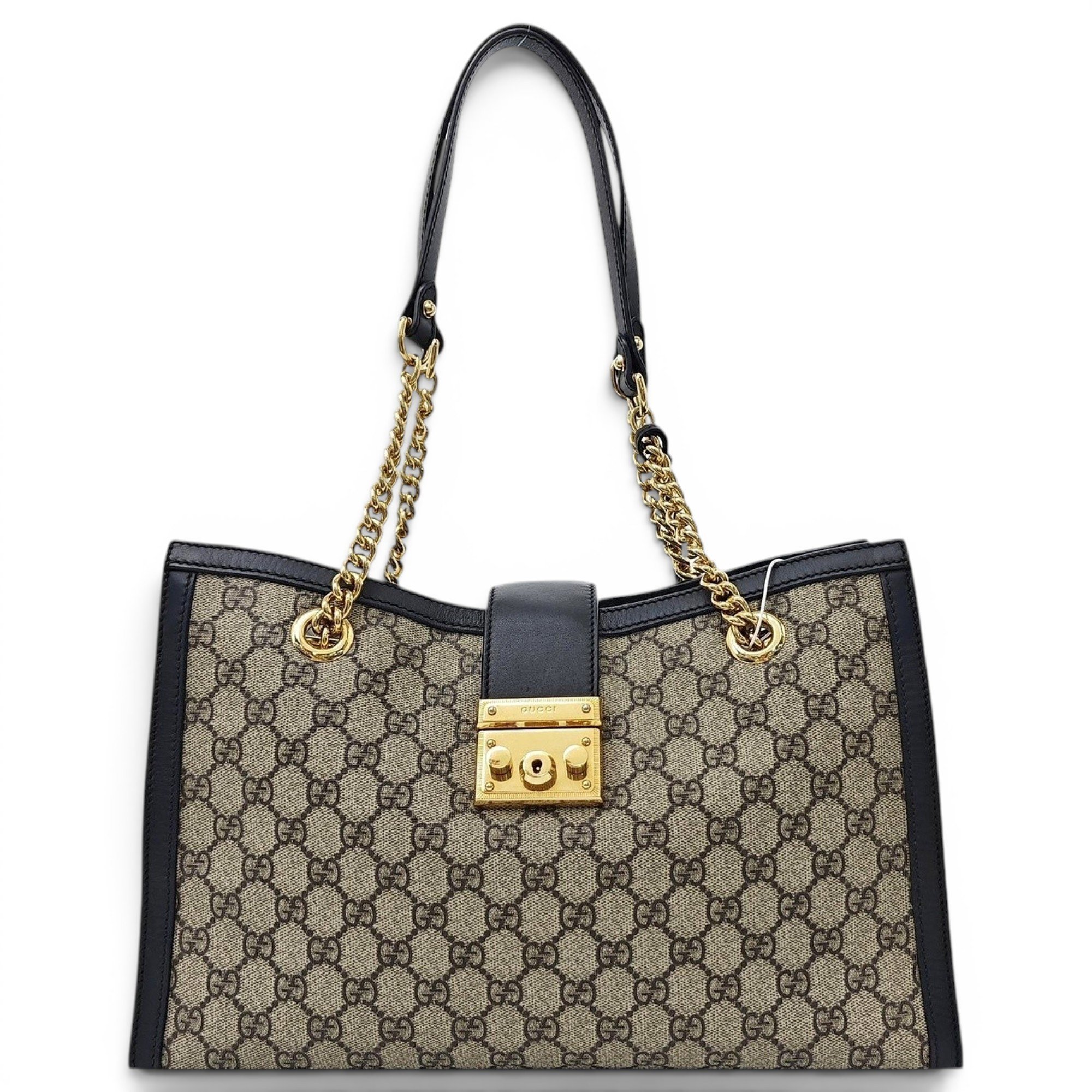 Padlock leather handbag