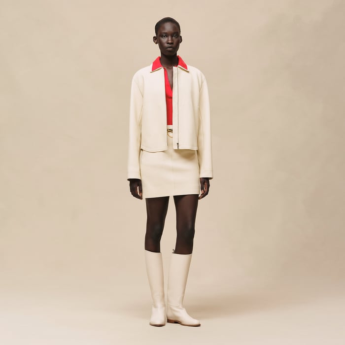 Beige Sable Washed Deerskin Jacket