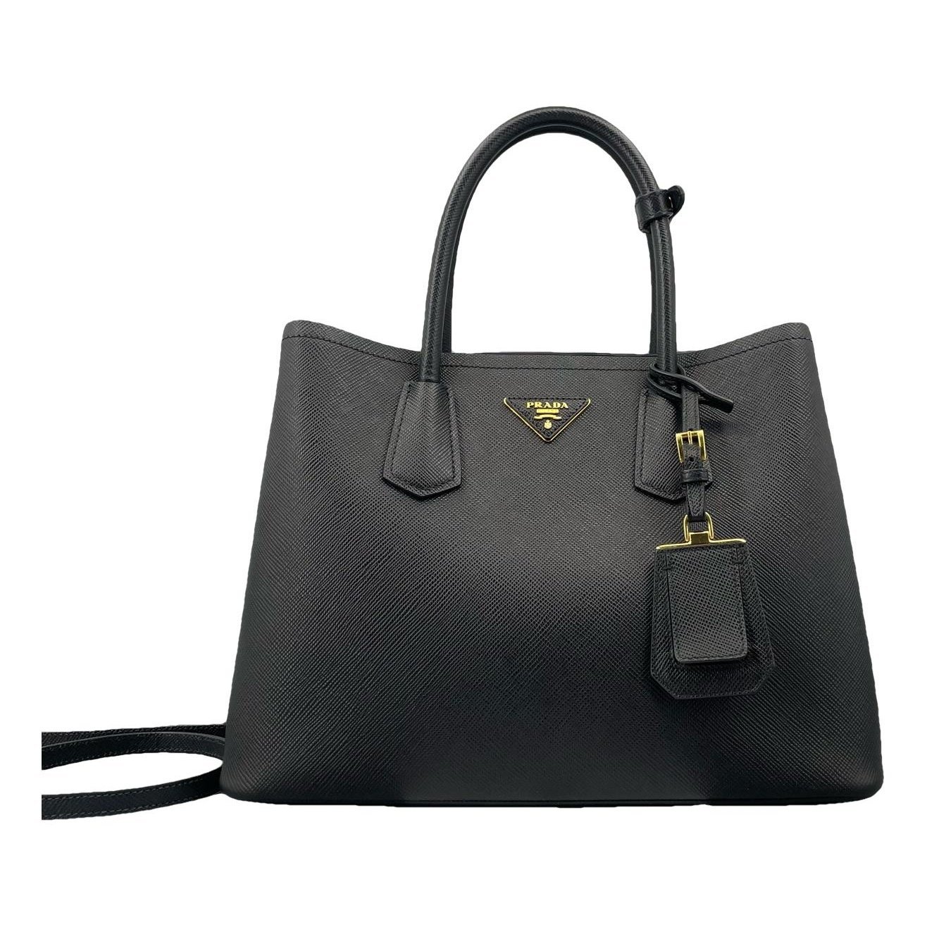 Double leather handbag
