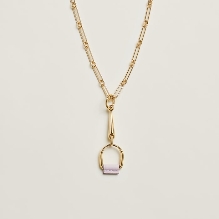 Mauve Pâle Heritage Equestre Pendant, Small Model