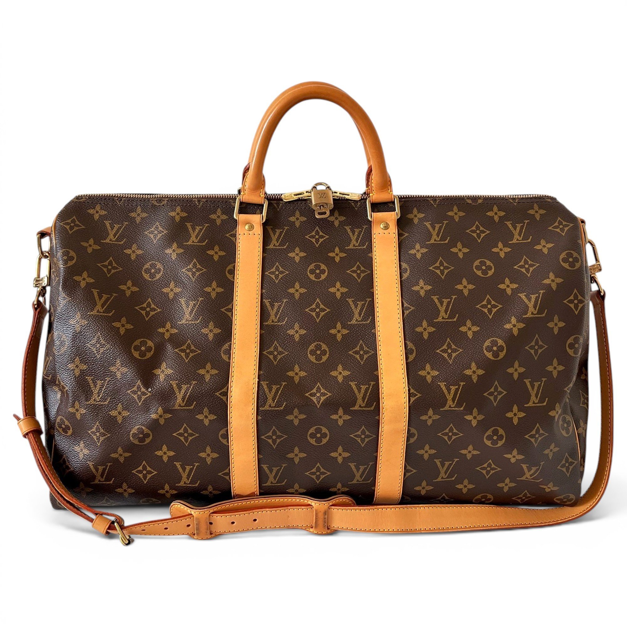 Keepall leather travel bag