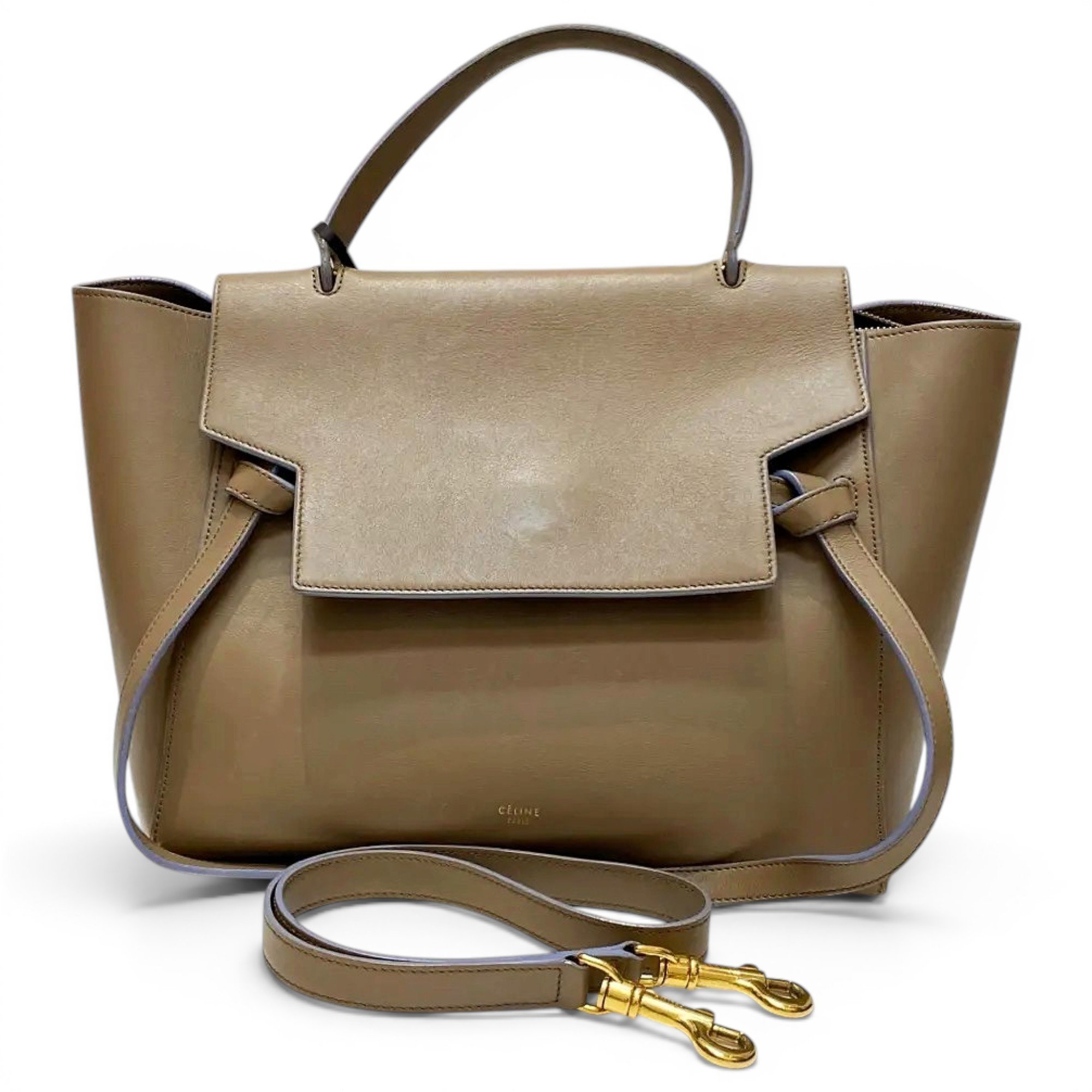 Belt leather crossbody bag