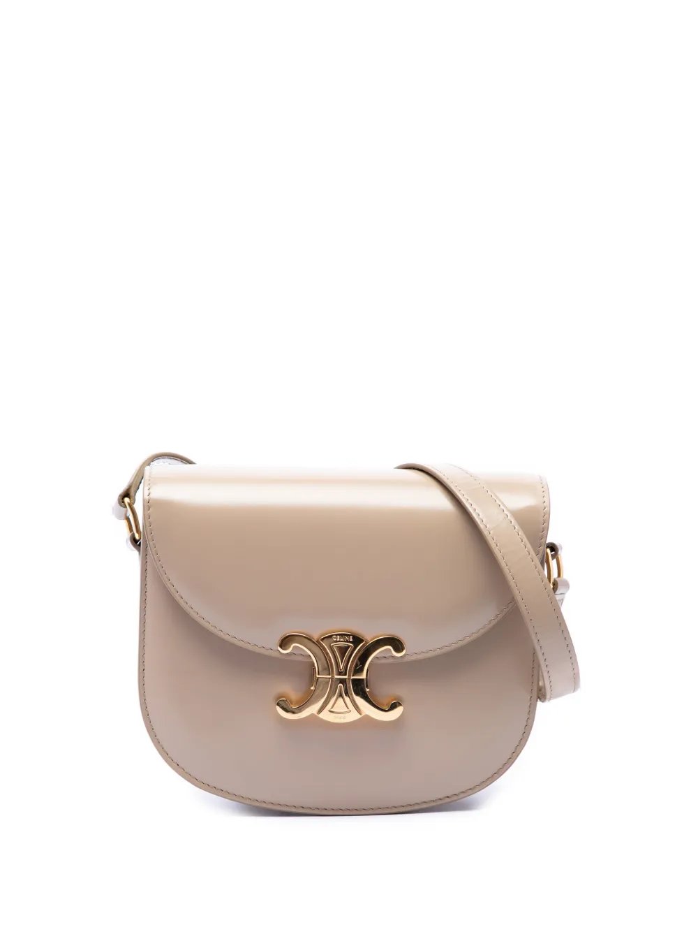 2022 Teen Shiny Calfskin Triomphe Besace Clea crossbody bag