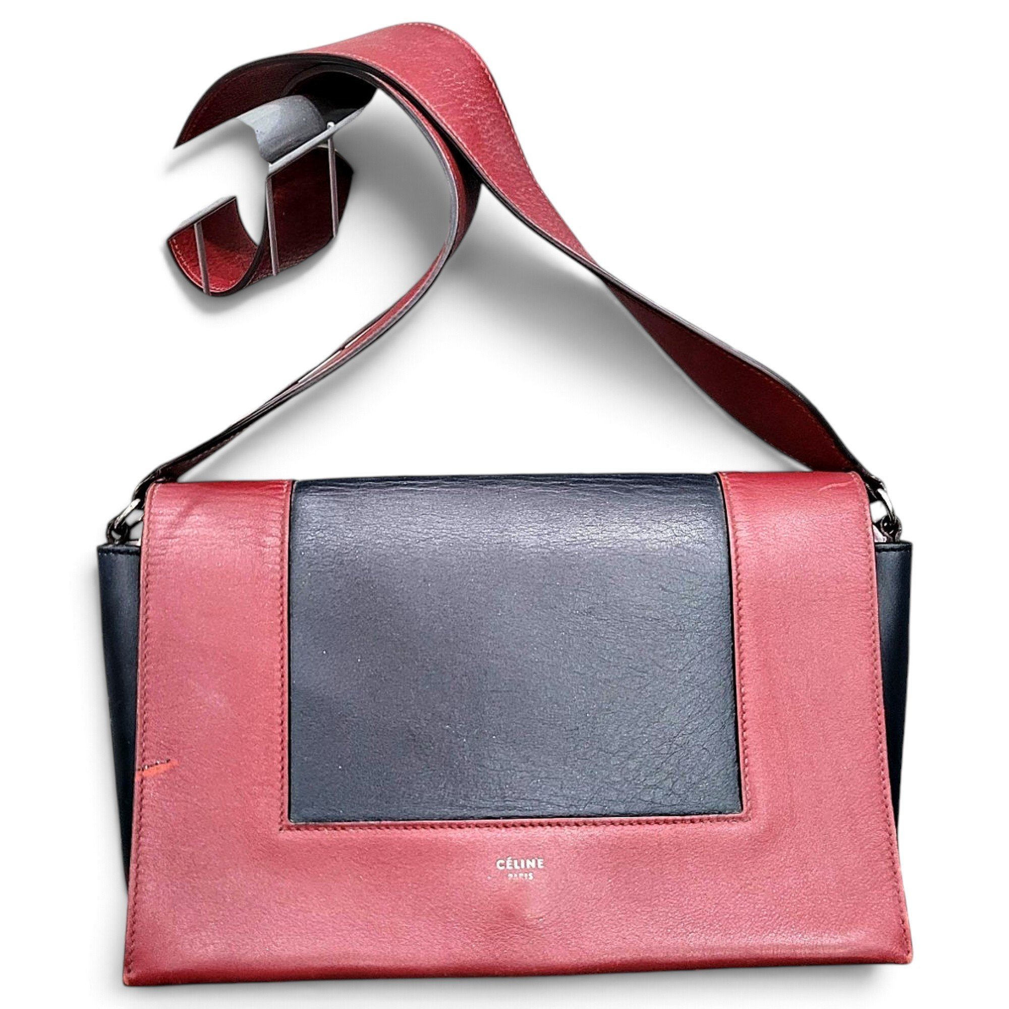 Frame leather handbag