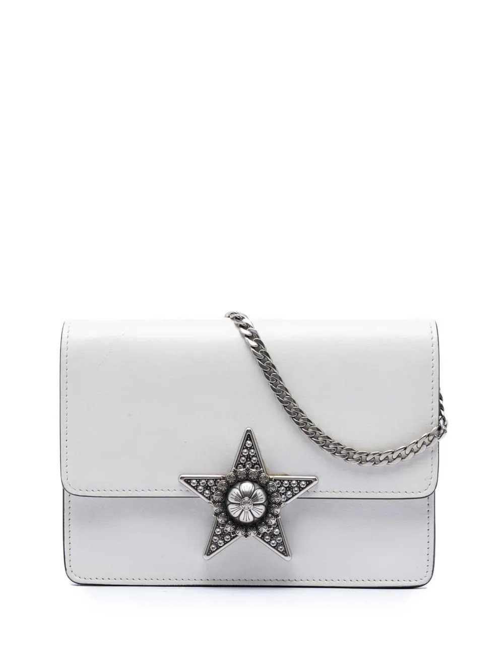 2010-2026 Smooth Leather Star Crystal Embellished crossbody bag