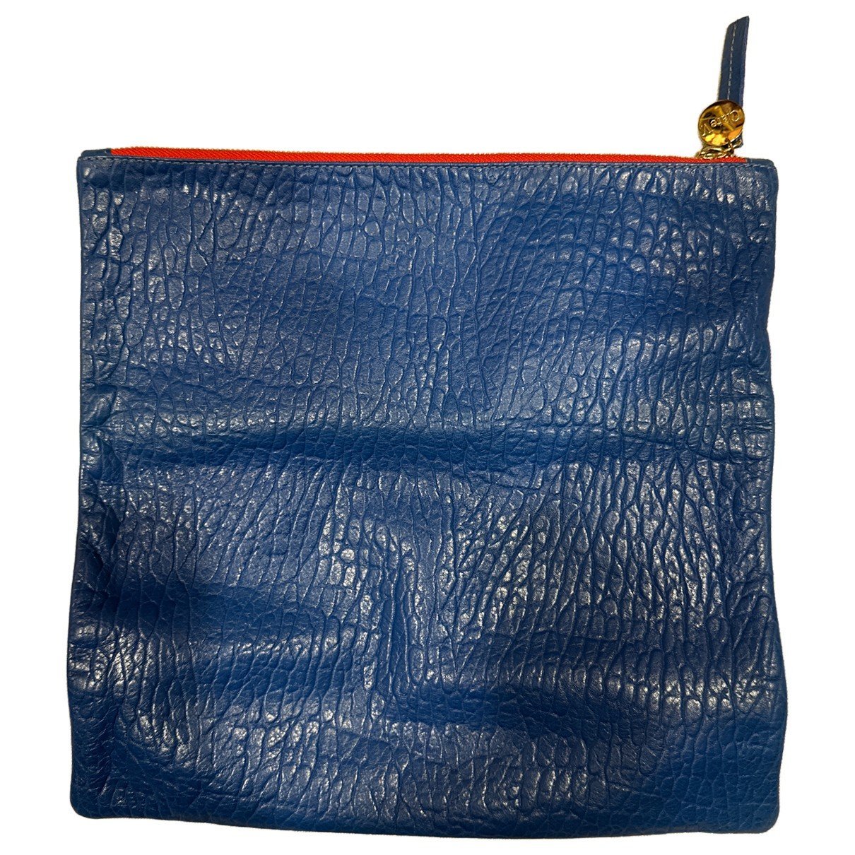 Leather clutch bag