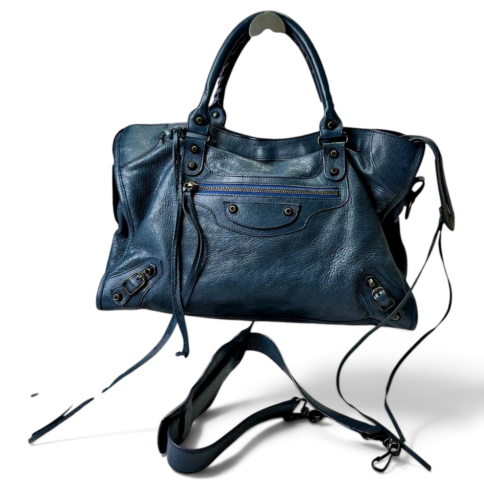City leather handbag