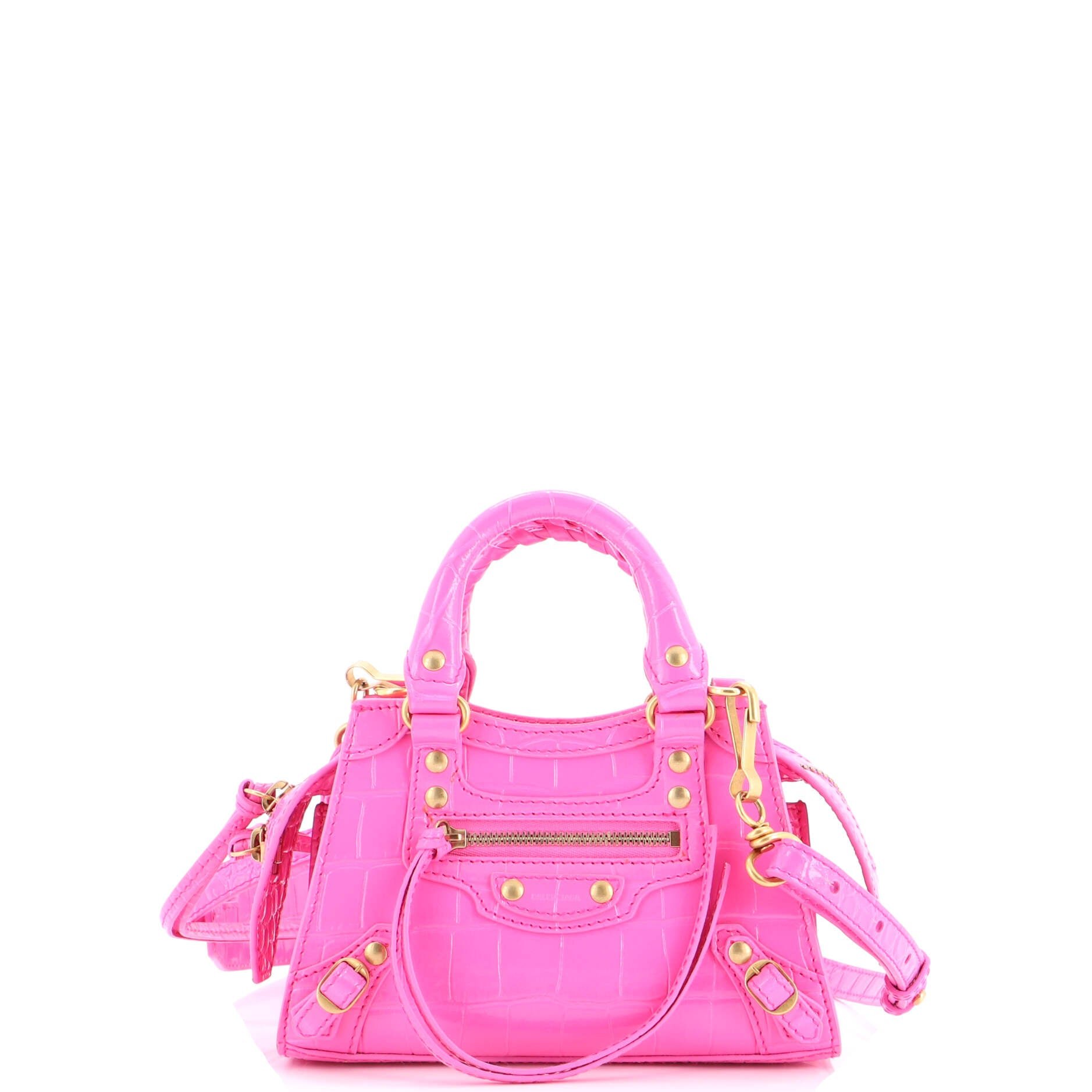 Balenciaga Neo Classic City Bag Crocodile Embossed Leather Mini