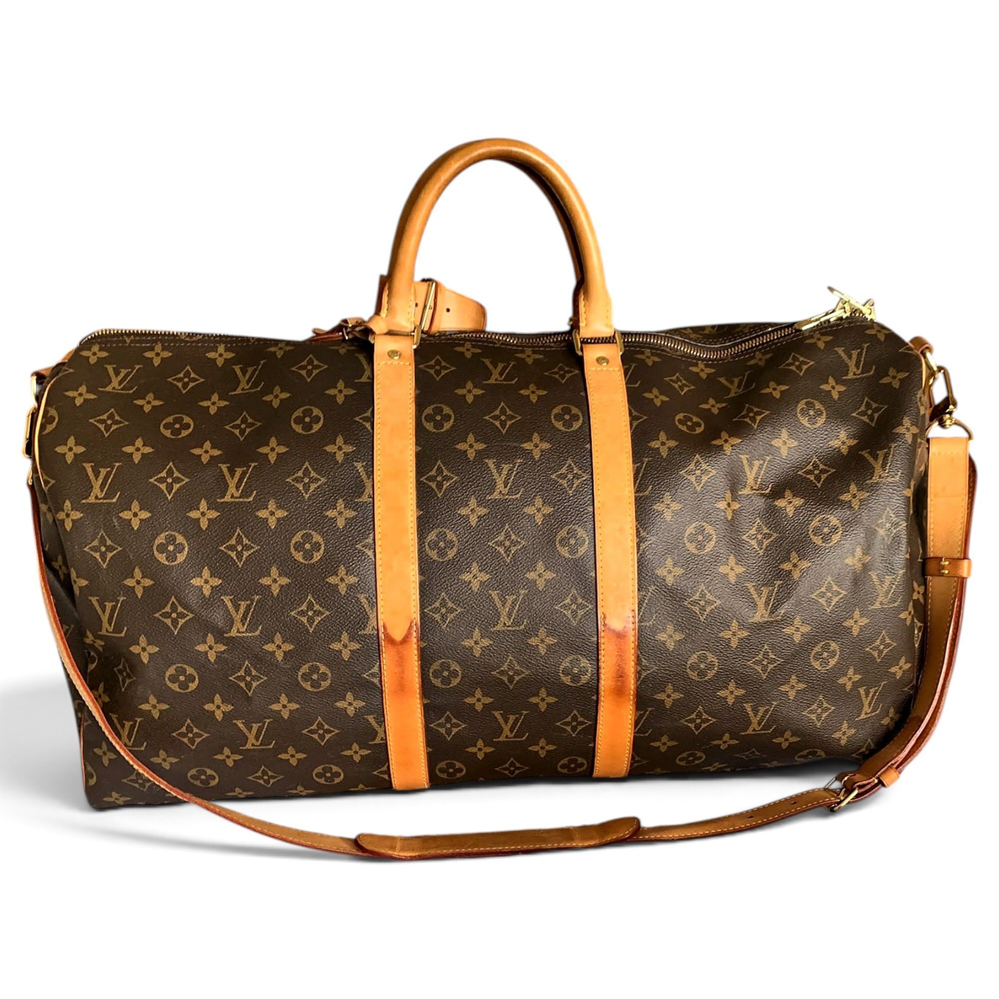 Louis Vuitton Keepall leather travel bag
