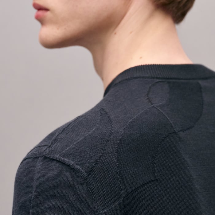 Marine "Maillon Puzzle" Crewneck Sweater