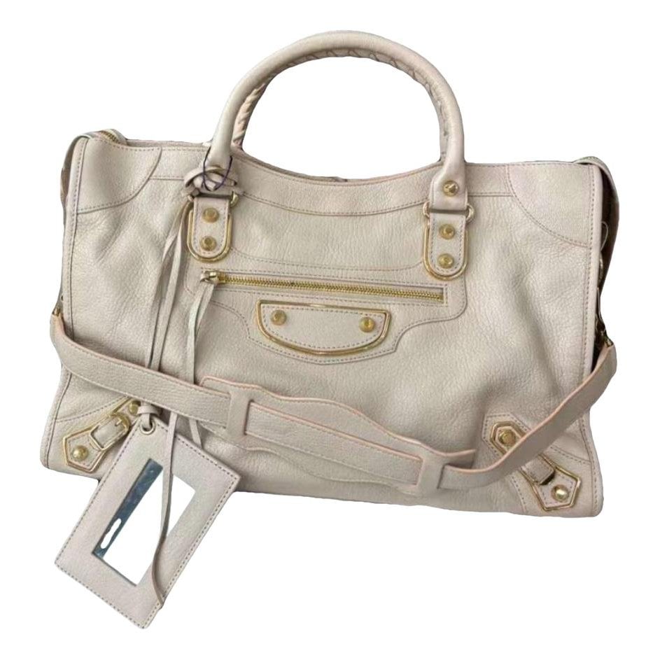 City leather handbag