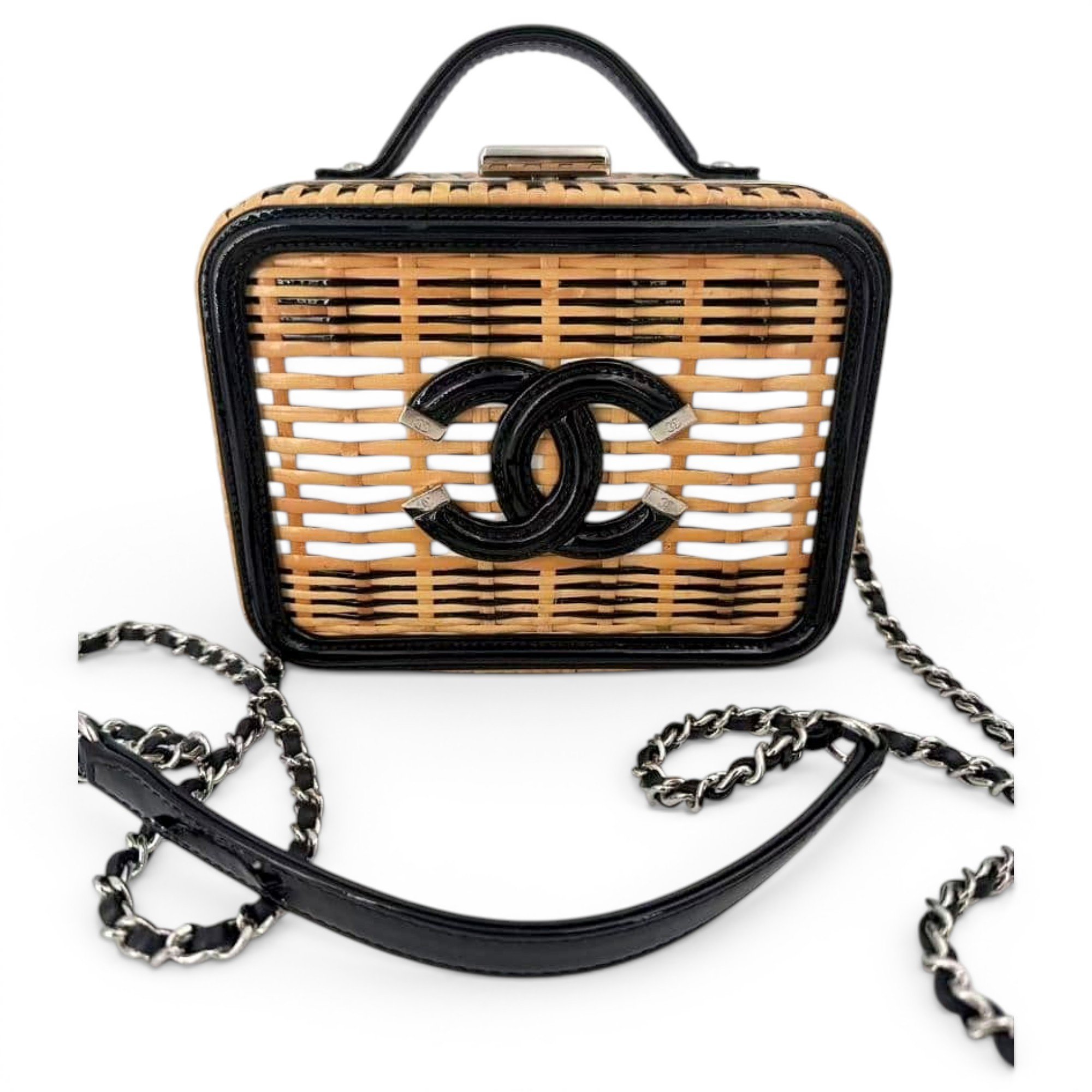 Patent leather vanity case