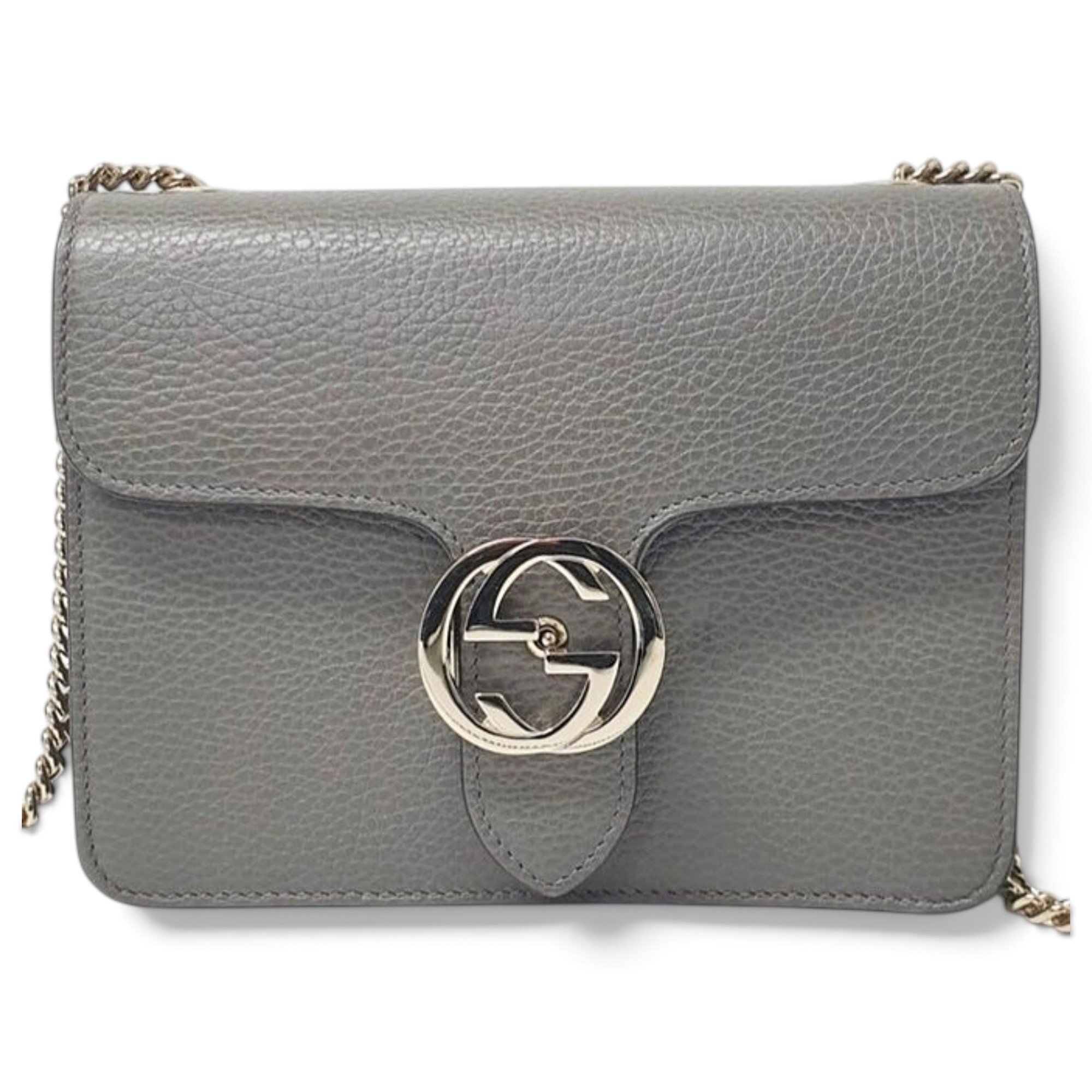 Interlocking leather handbag