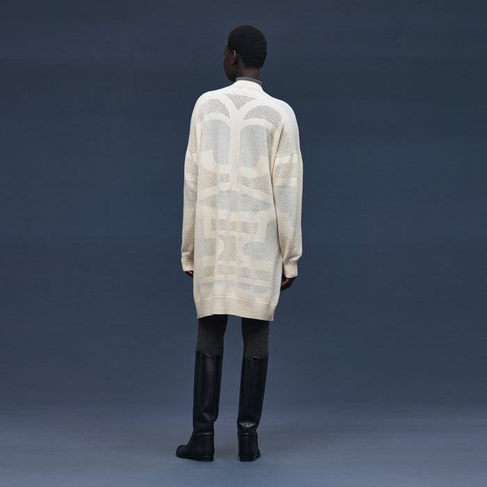 Blanc Naturel Long Cashmere Cardigan