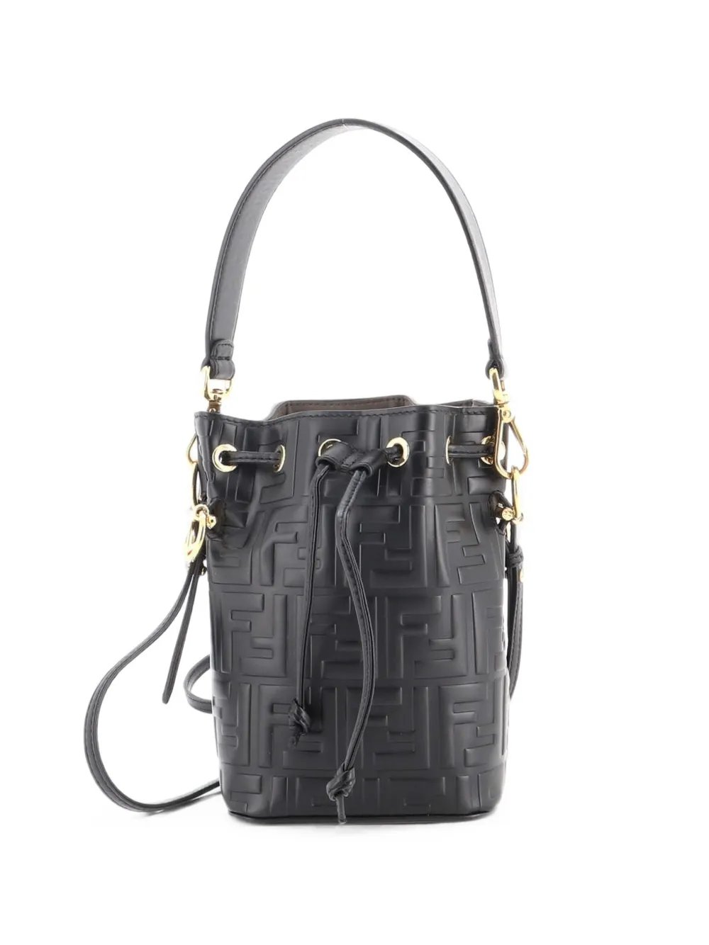 Mon Tresor Zucca Embossed Leather Mini bucket bag