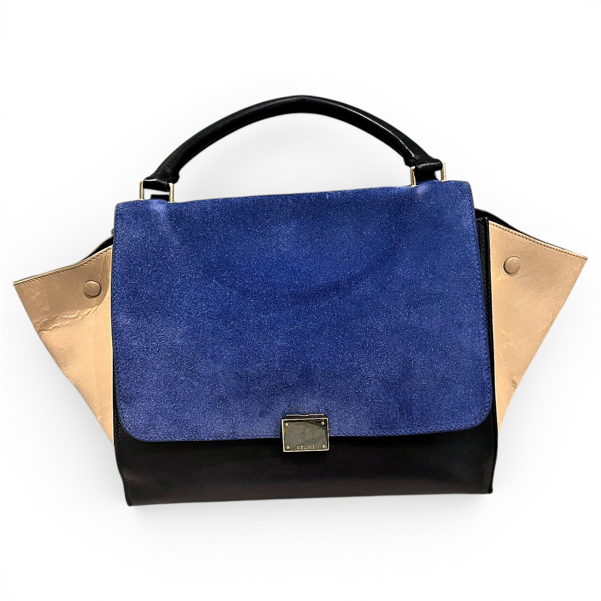 Trapèze leather handbag