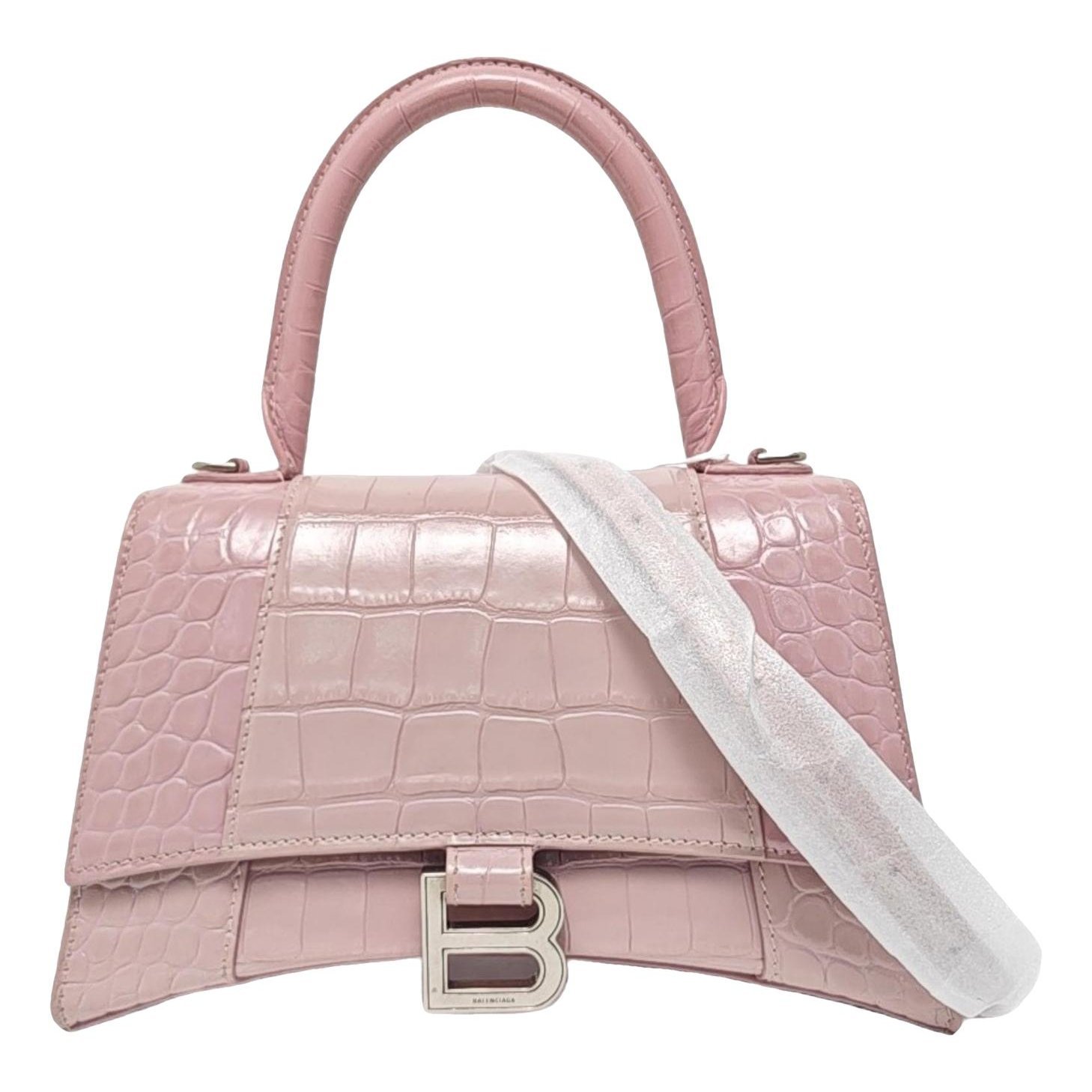 Hourglass leather handbag
