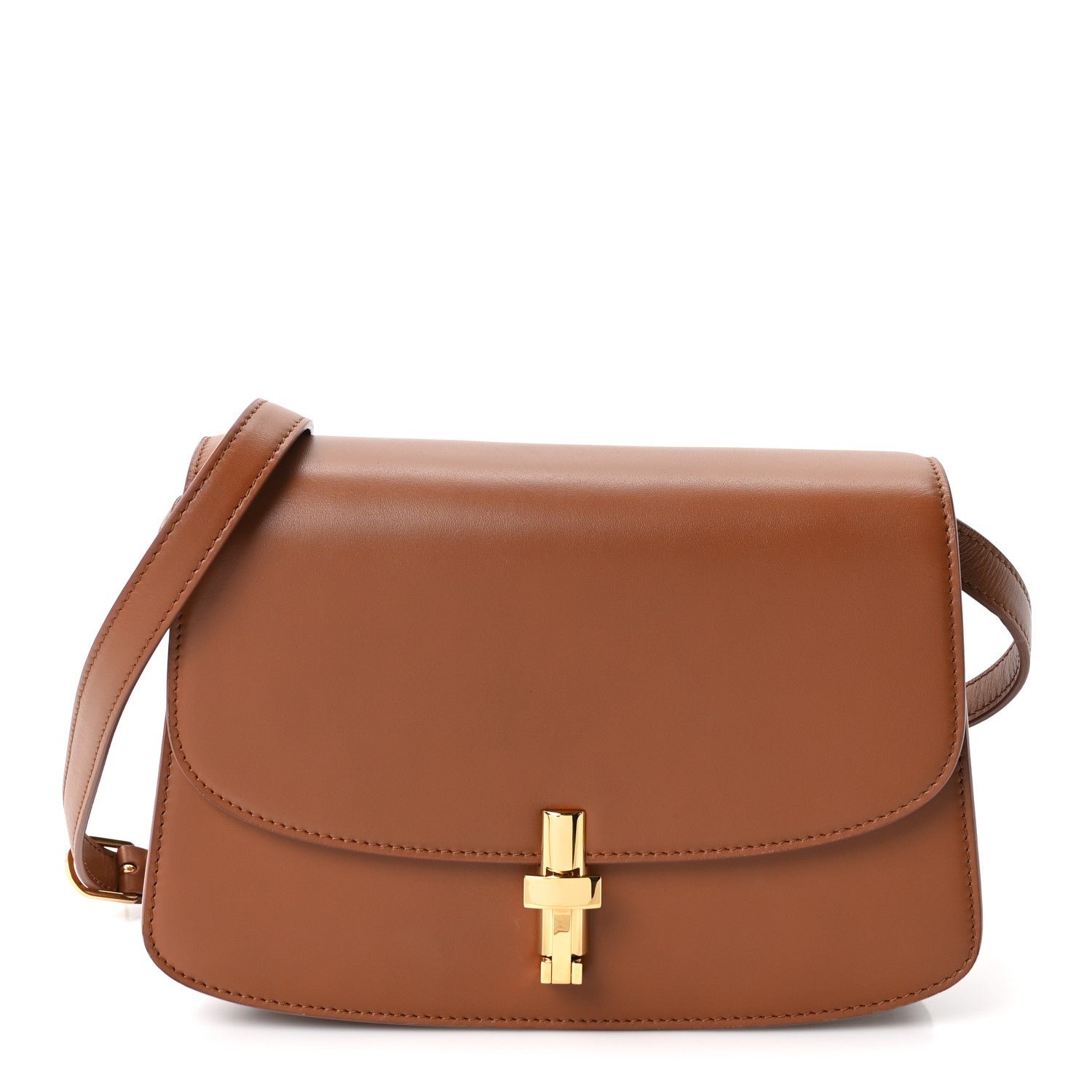 The Row Sleek Calfskin The Sofia 8.75 Crossbody Twany