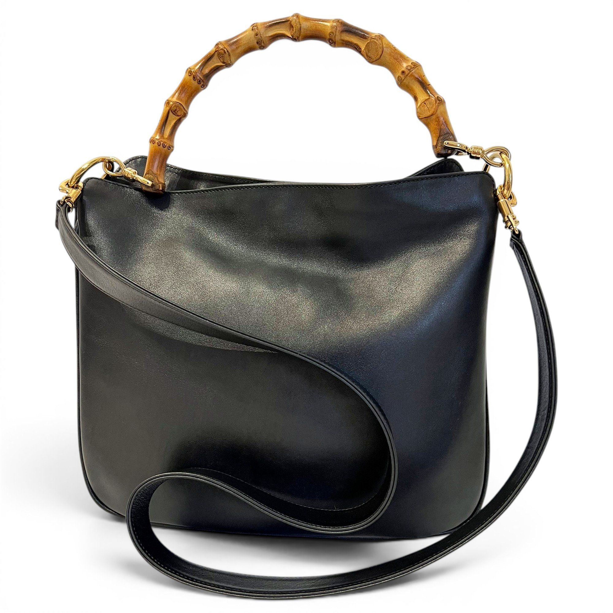 Bamboo Top Handle leather handbag