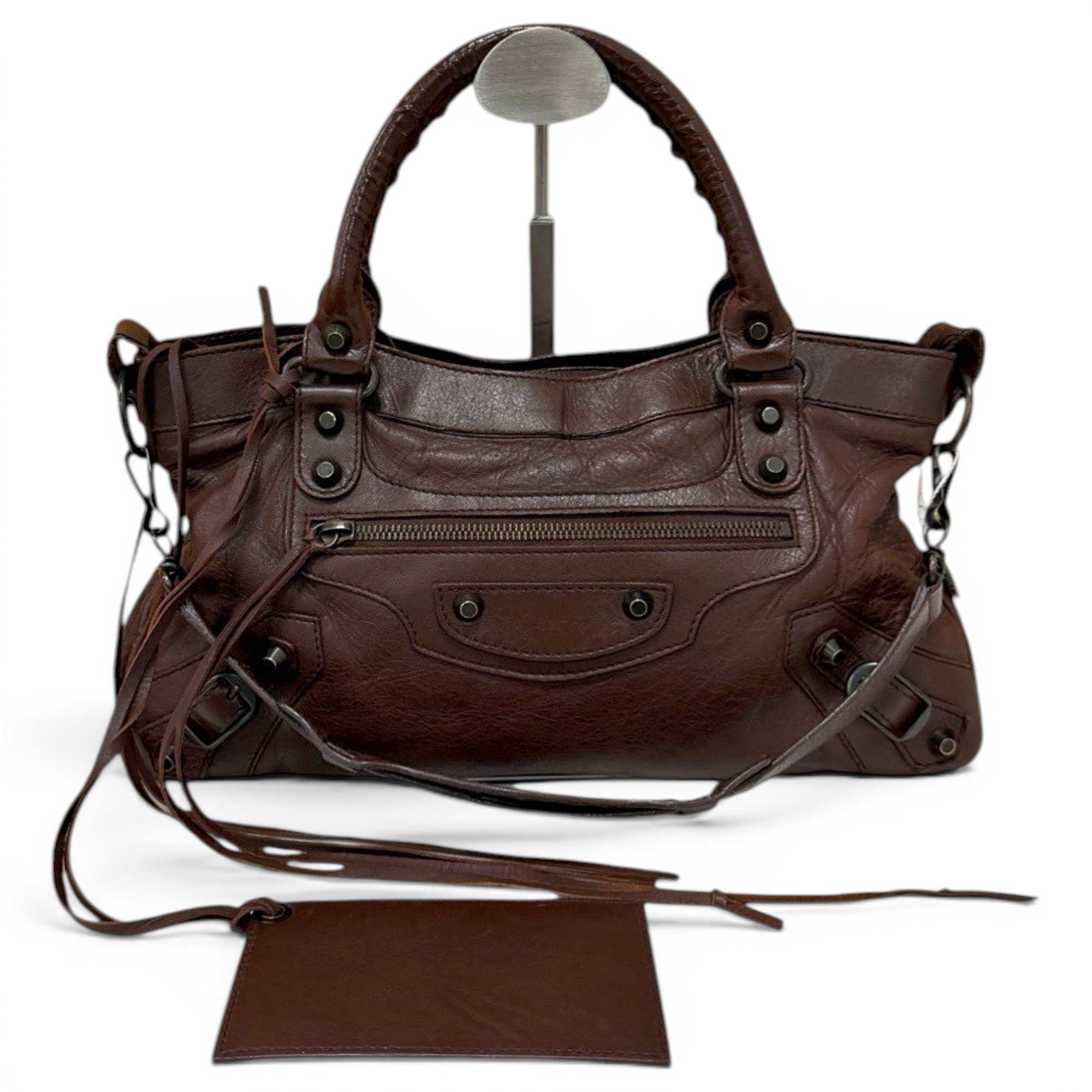 First leather handbag