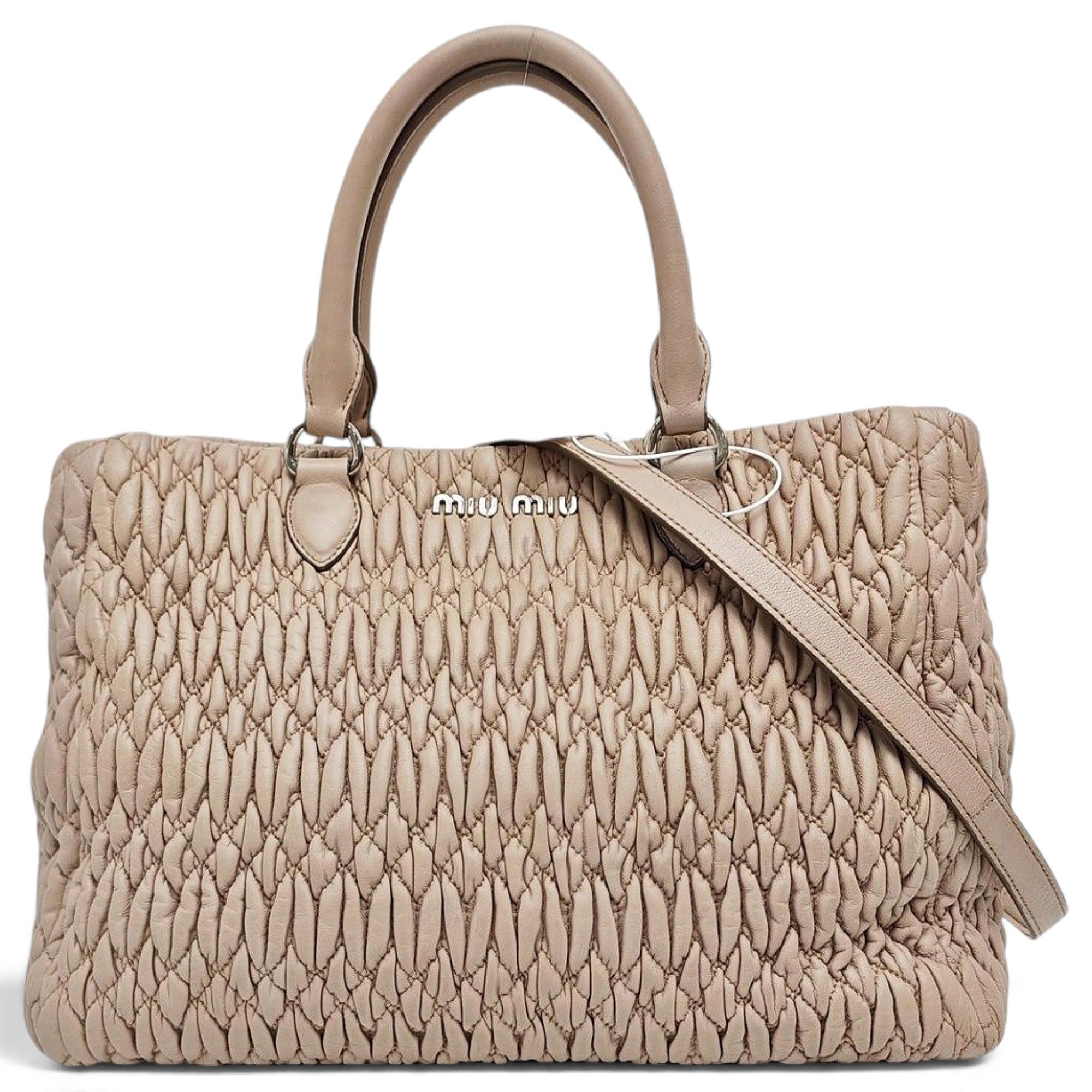 Miu Crystal leather handbag