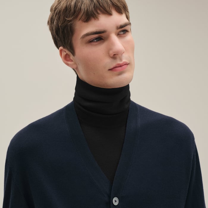Marine "Detail H" Buttoned Cardigan