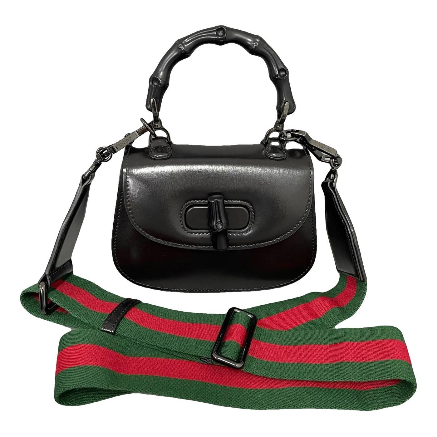 Convertible Bamboo Top Handle leather crossbody bag