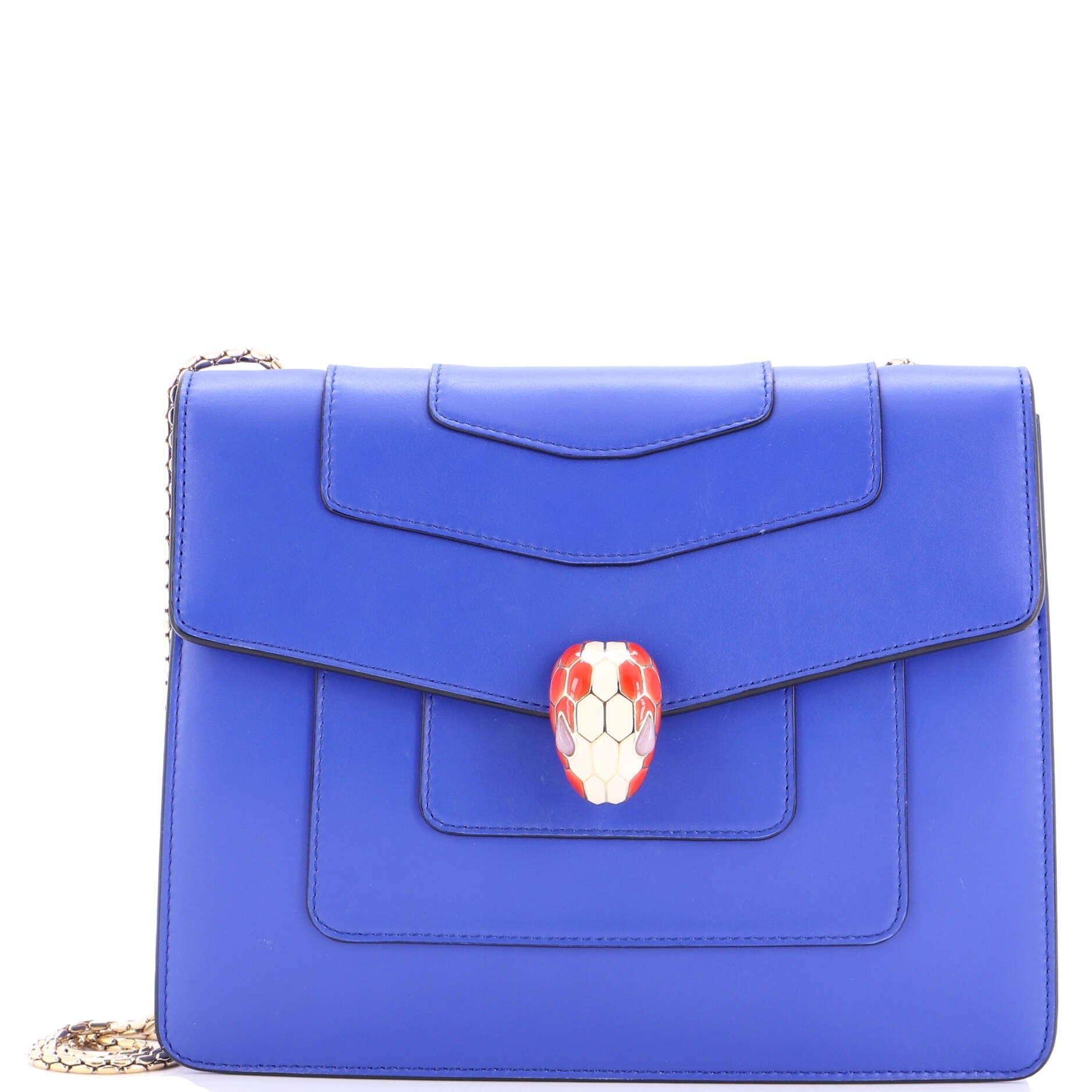 Bvlgari Serpenti Forever Square Shoulder Bag Leather Medium