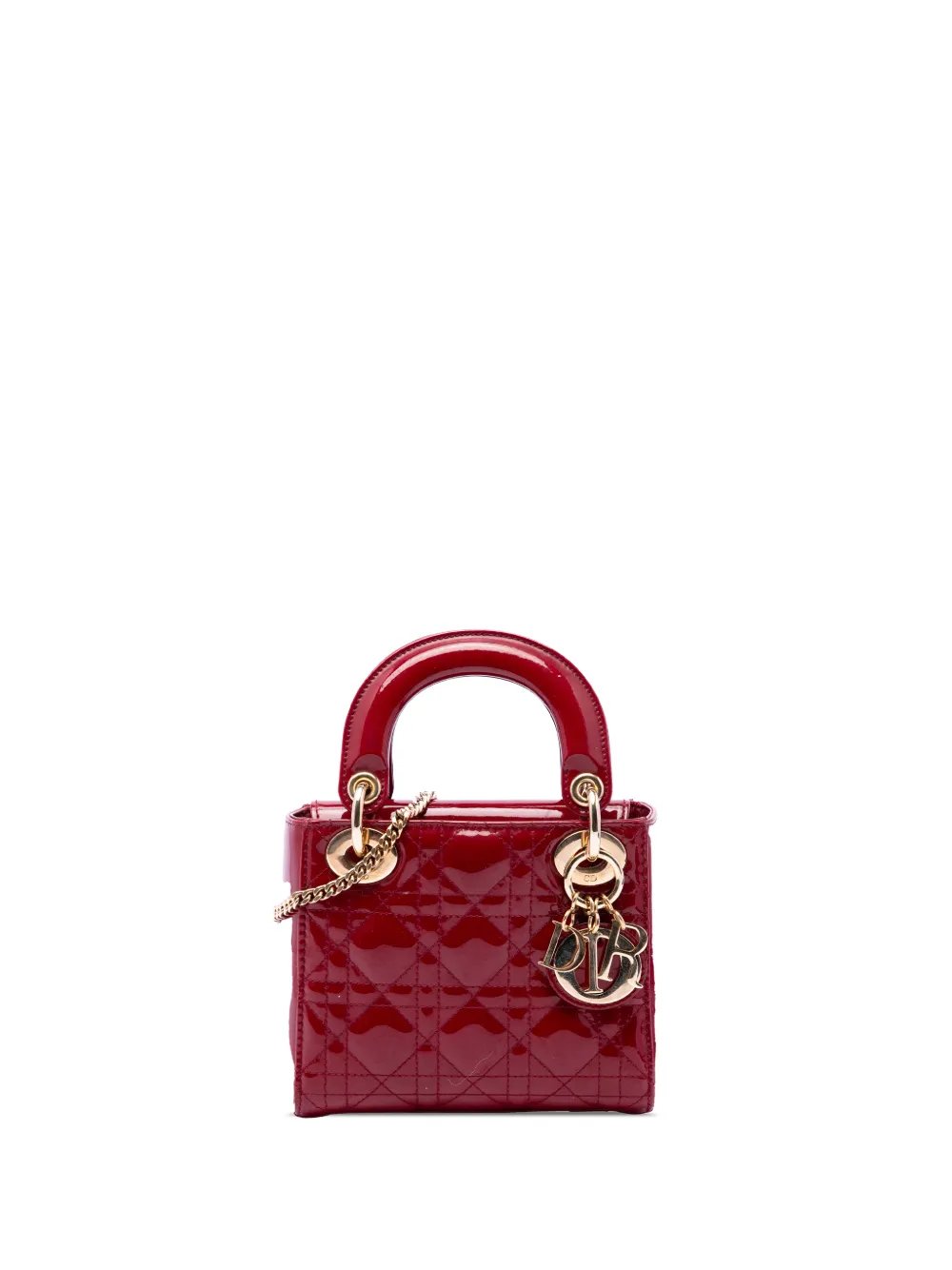 2018 Mini Patent Cannage Lady Dior satchel