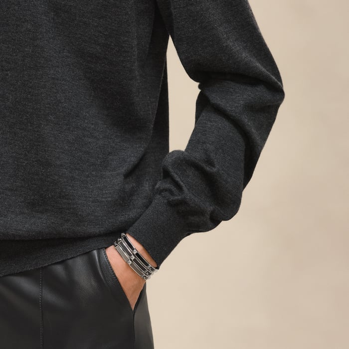Gris Volcanique Cashmere Long-sleeve Sweater