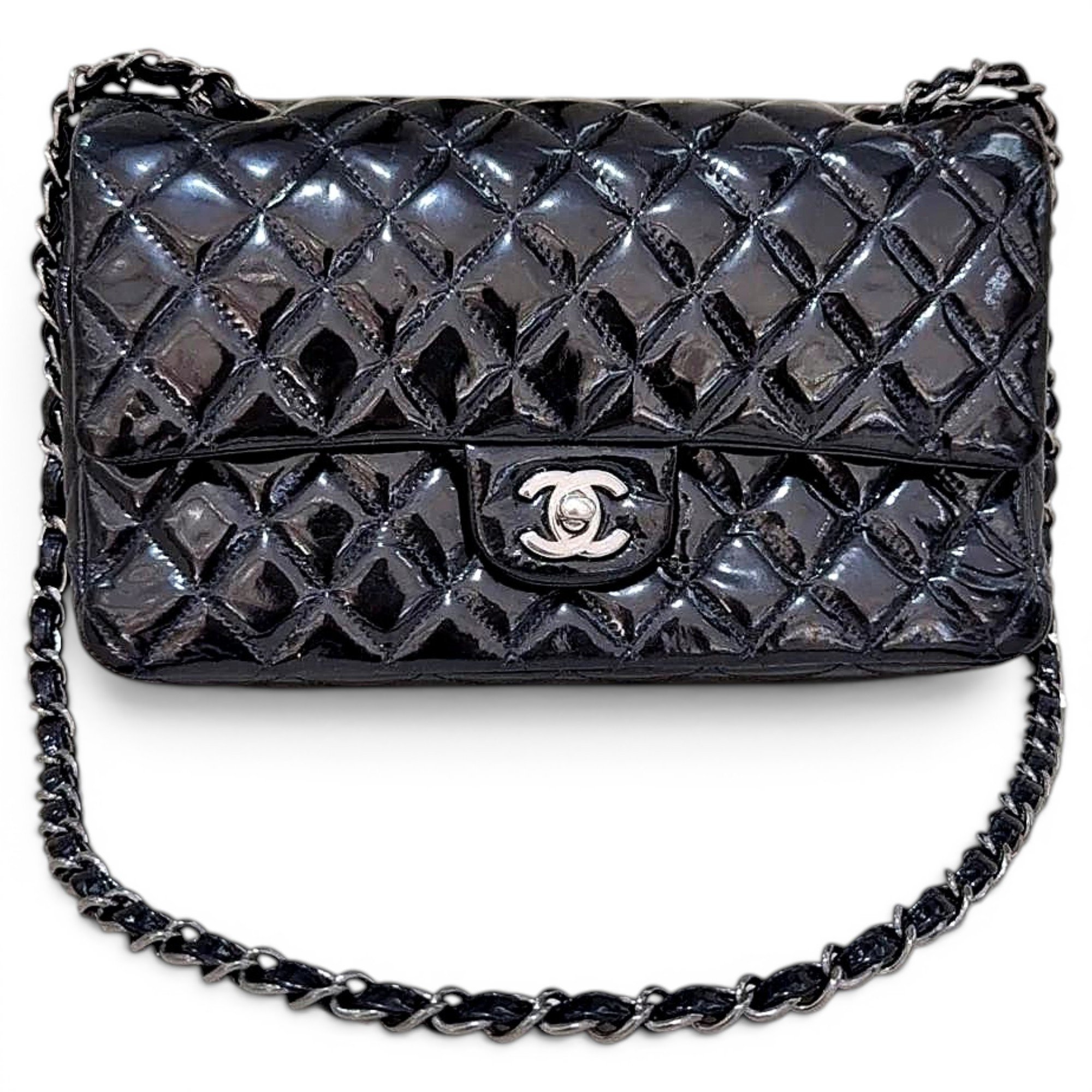 Patent leather handbag