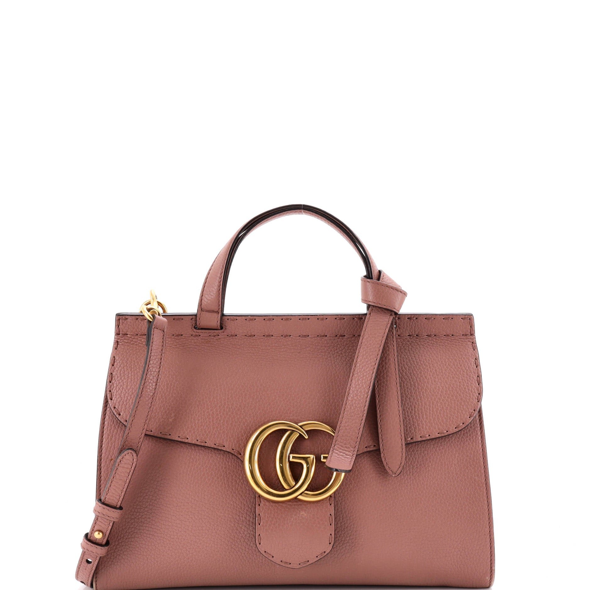 GG Marmont Top Handle Bag Leather Small