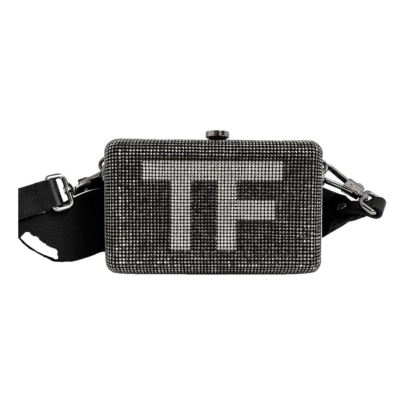 Icon glitter clutch bag