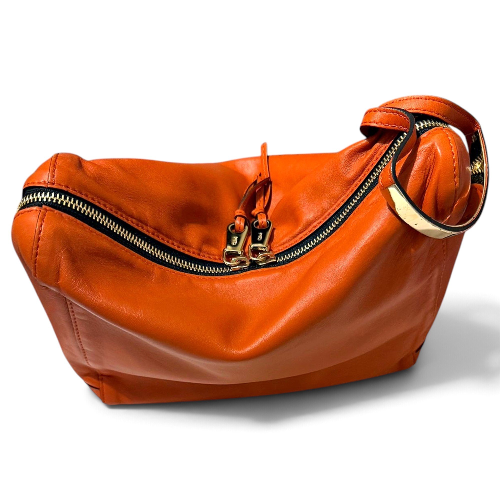 Leather clutch bag