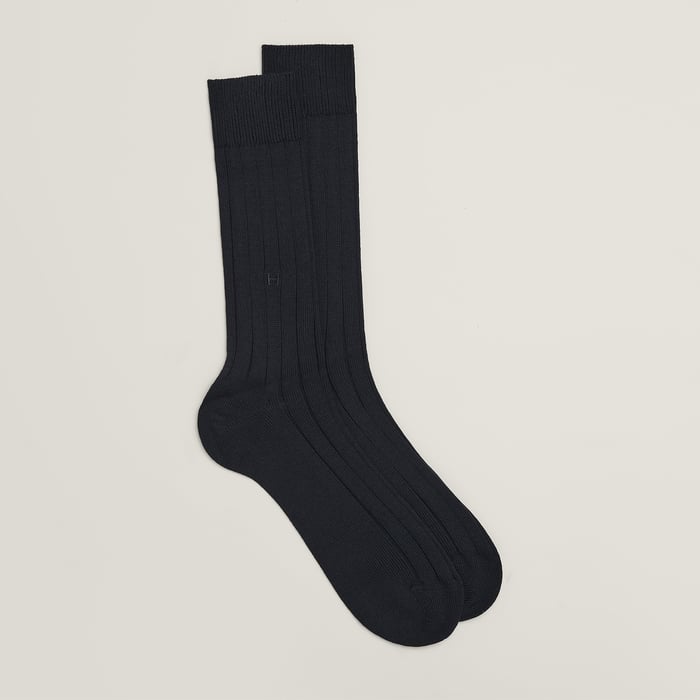 Marine "H" Embroidery Socks