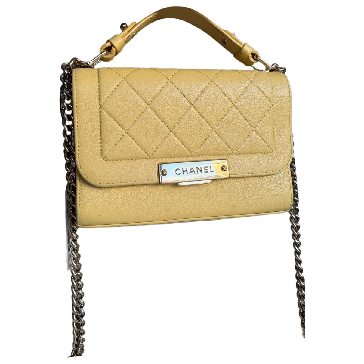 Trendy CC Top Handle leather handbag