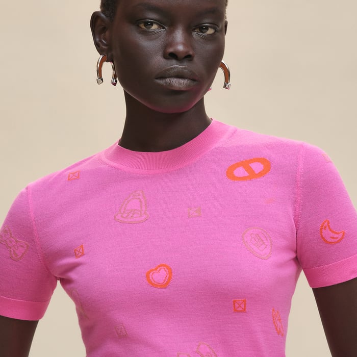 Rose Sakura "Candy Libris" Short-sleeve Sweater