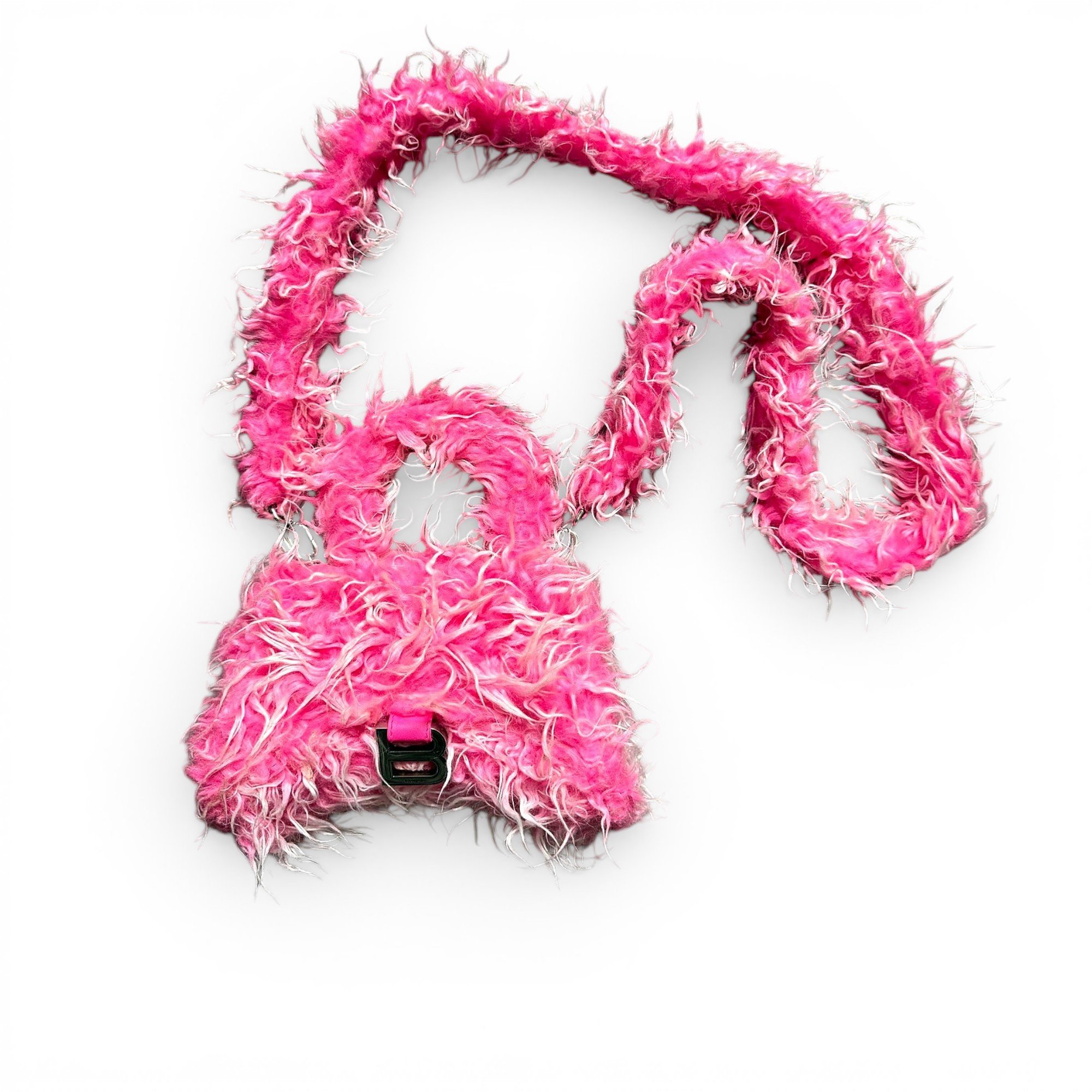 Hourglass faux fur handbag