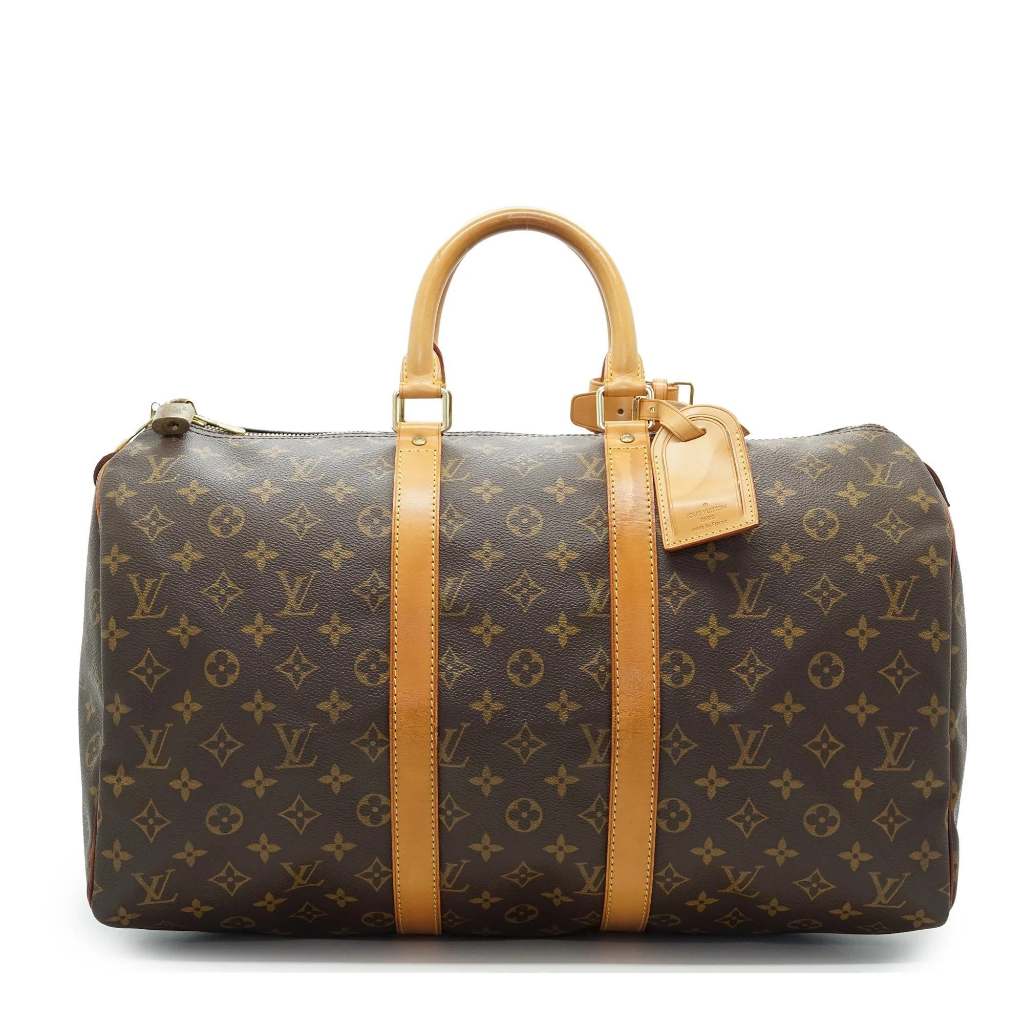 Keepall leather travel bag