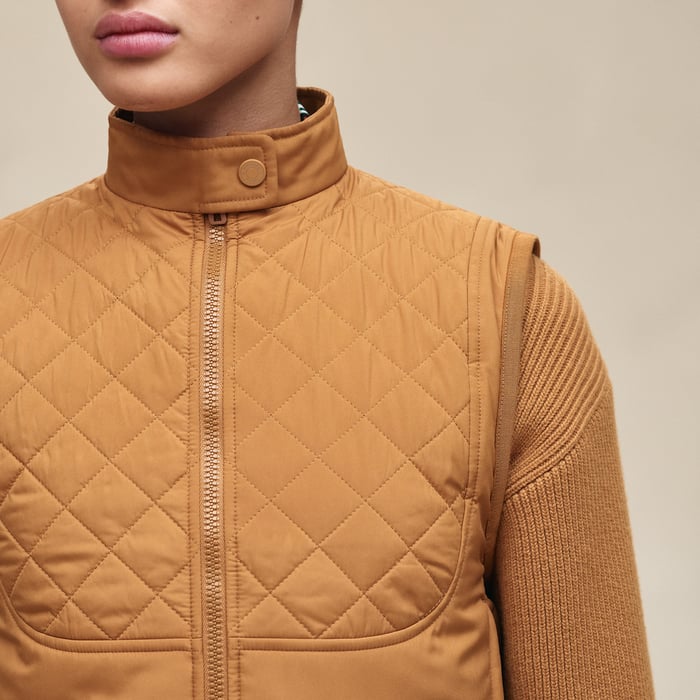 Marron Ocre Reversible Sleeveless Jacket