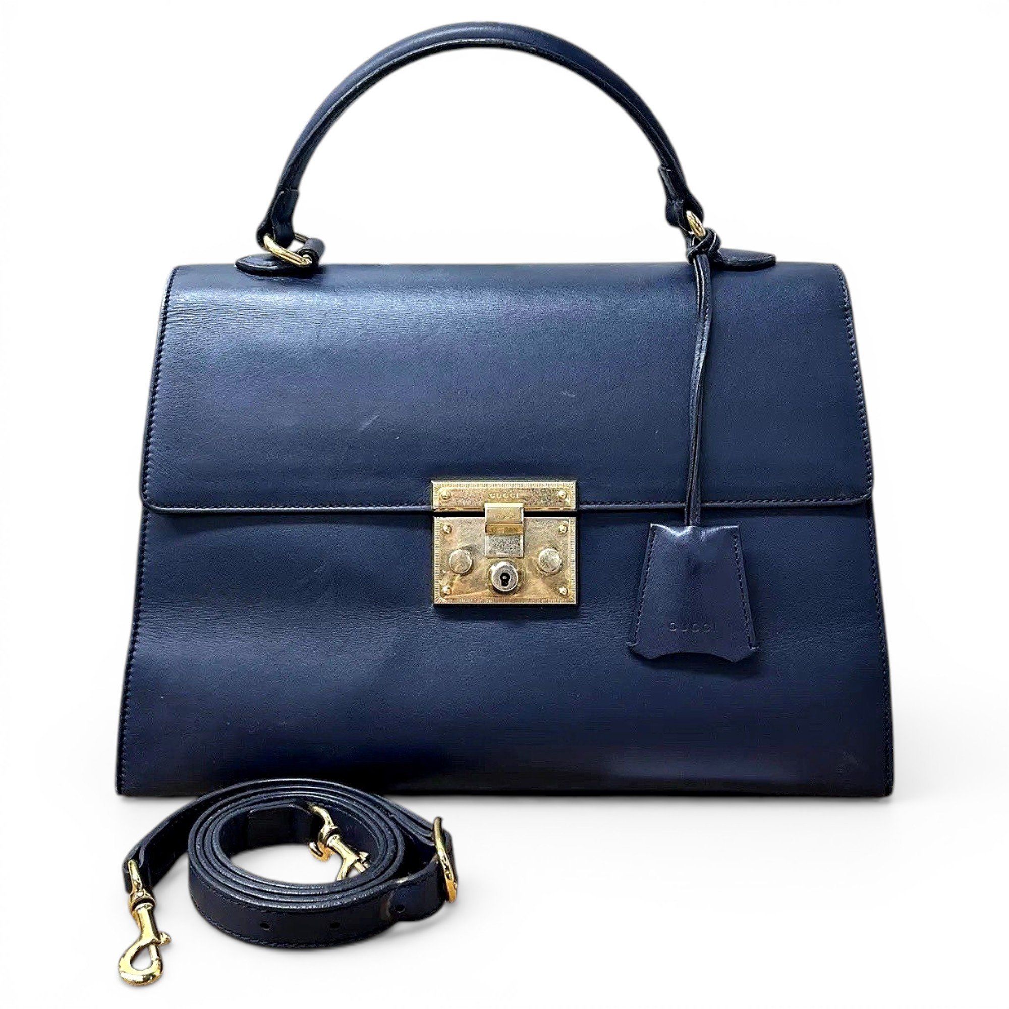 Padlock leather handbag